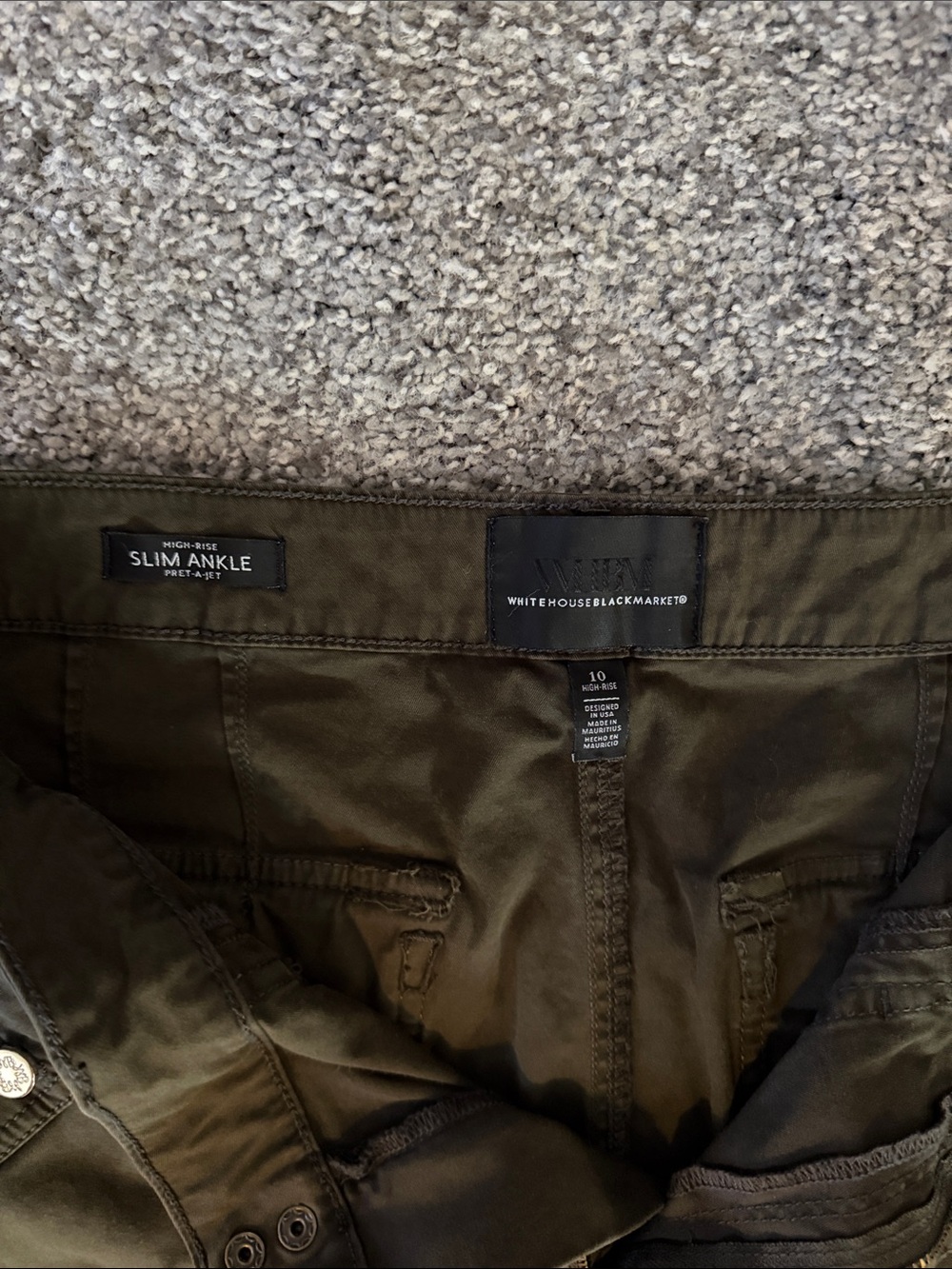 White House Black Market Olive Utility Cargo Pants - Picture 2 of 6
